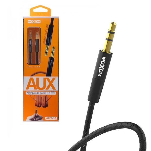 وصلة صوت MOXOM AUX-10 – قماش + نحاس نقي - Image 2 + 1