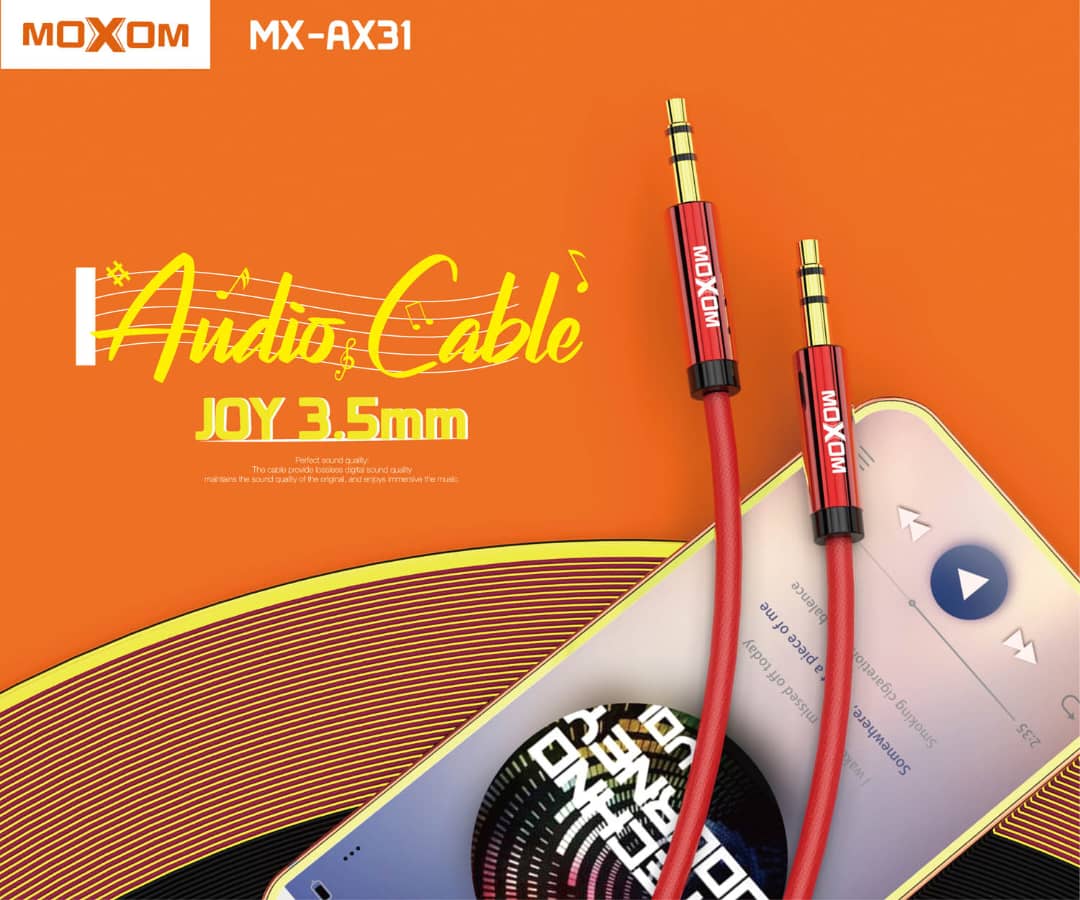 وصلة صوت MOXOM AUX غلاف قماشي - Image 2 + 1