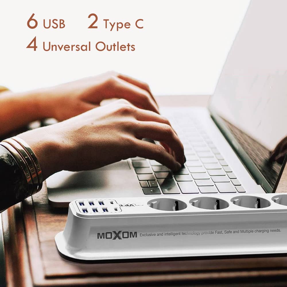 شاحن 6 منافذ USB تدعم الشحن السريع بقدرة 3.4 أمبير (17 واط) - Image 1 + 1