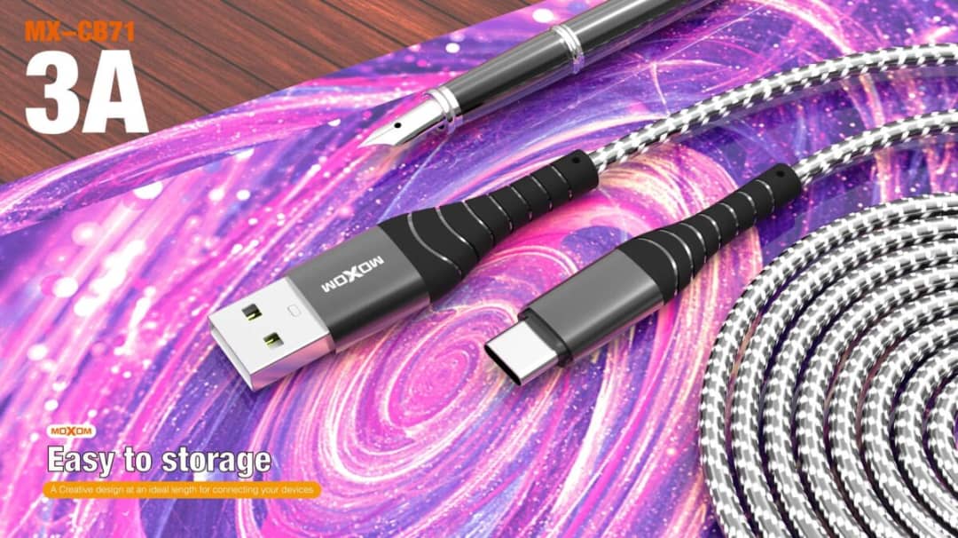 وصلة MOXOM شحن سريع بقوة MX-CB71 3A - Image 2 + 1