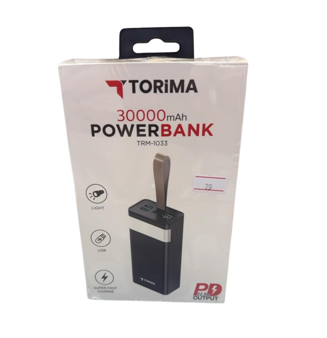باور بانك torima | سعة 30,000mAh | شحن فائق السرعة بقوة 22.5W | شاشة LED رقمية | شحن جهازين في نفس الوقت  - Image 2 + 1