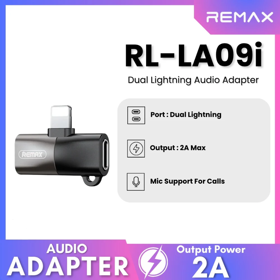 محول remax مزدوج لايتنينج 2.0A مع منفذ سماعة 3.5 مم - Image 2 + 1