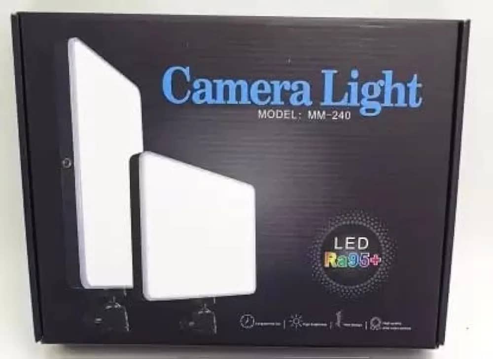 إضاءة فيديو LED احترافية مع تحكم عن بُعد – 240 حبة ضوء SMD 