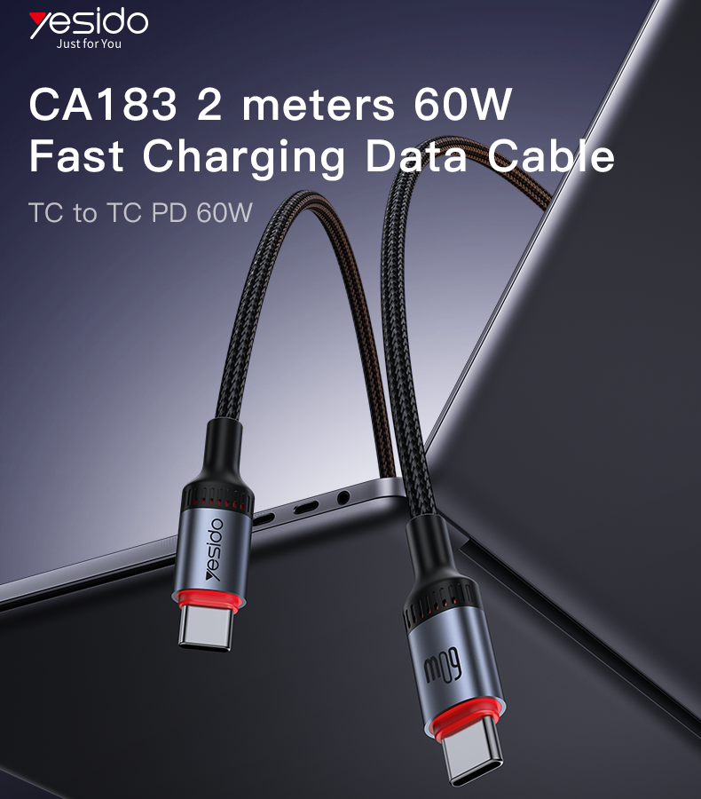 وصلة شحن yesido سريع 60W - Image 1 + 1