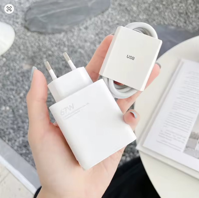 شاحن xiaomi 2 في 1 بقدرة 67 واط مع كابل بيانات Type-C - Image 2 + 1