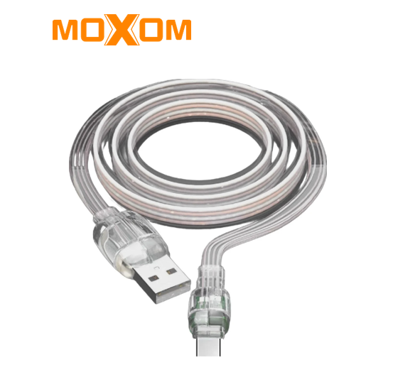 وصلة بيانات وشحن moxom  شفاف بإضاءة LED  - Image 1 + 1