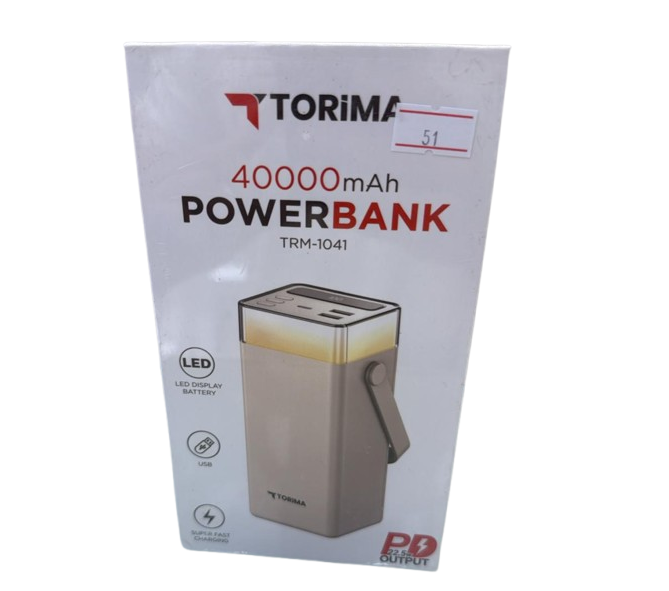 باور بانك torima | سعة 40,000mAh | منفذين USB | شاشة LED | شحن سريع PD بقوة 22.5W  - Image 1 + 1