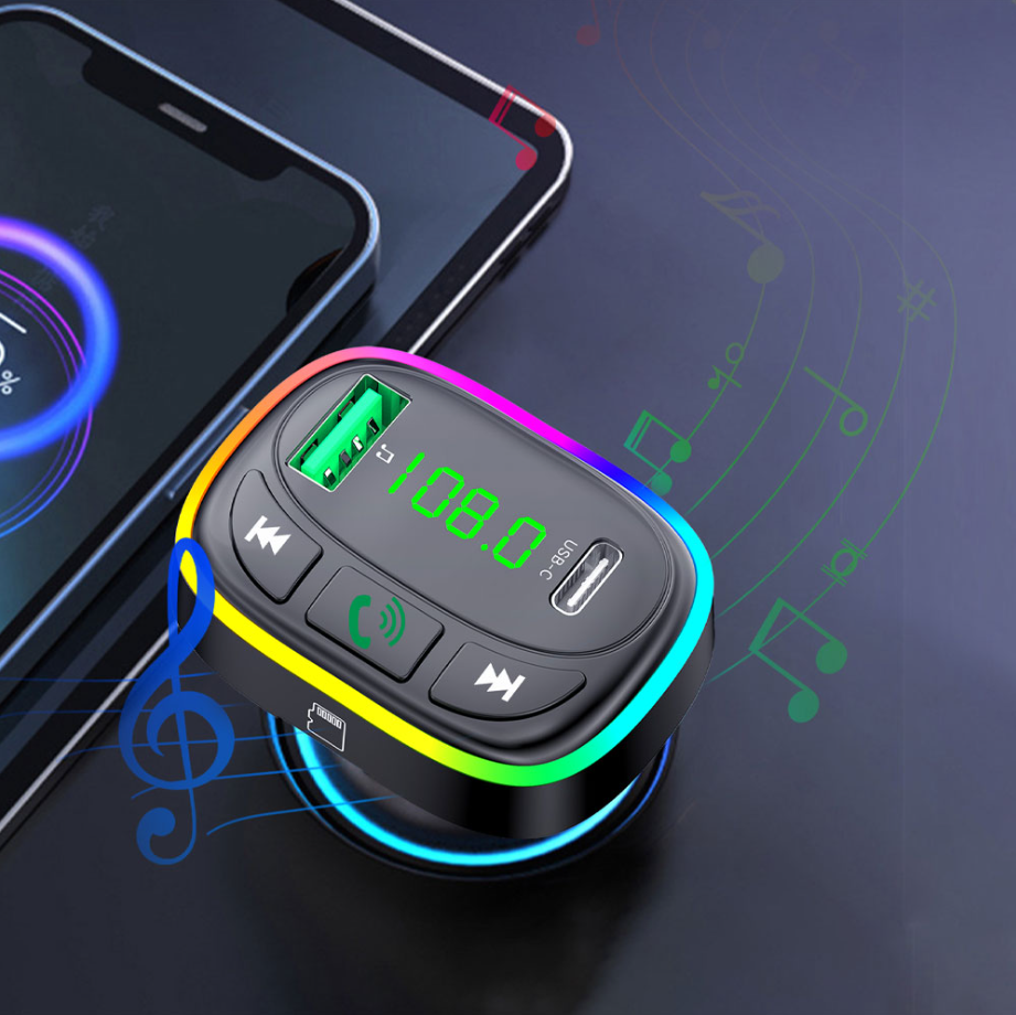 مشغّل MP3 للسيارة earldom بلوتوث، ناقل FM، شحن سريع، وإضاءة RGB - Image 2 + 1