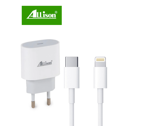 شاحن PD الذكي من allison محول شحن USB-C فائق السرعة بقوة 20 واط - Image 1 + 1