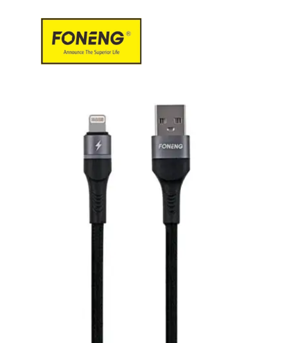 وصلة foneng المضفرة برأس معدني  شحن سريع 66W | بطول 1 متر  - Image 2 + 1