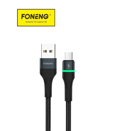 وصلة foneng المضفرة برأس معدني  شحن سريع 66W | بطول 1 متر  - Image 1 + 1