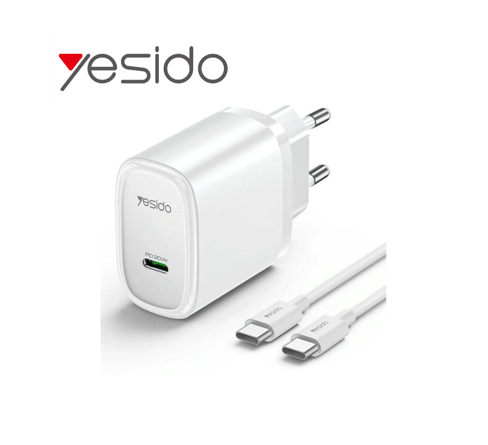 شاحن yesido PD بقدرة 20 واط – بمنفذ USB-C ووصلة Type-C إلى Type-C  