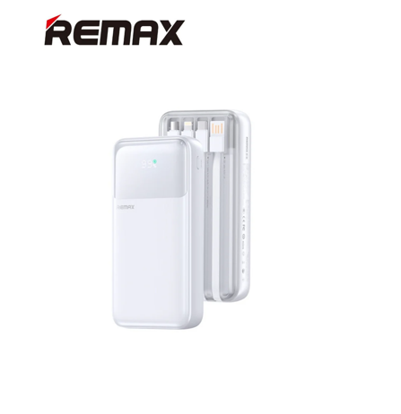باور بانك remax بسعة 20000 مللي أمبير مع كابلات مدمجة وشحن سريع (PD 20W + QC 22.5W) 
