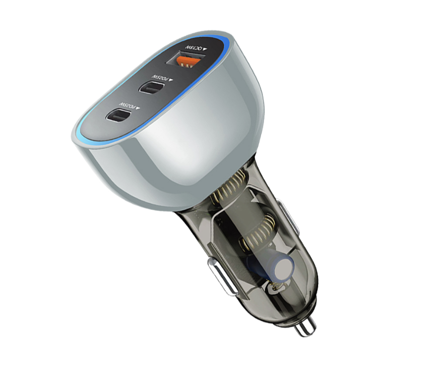 شاحن سيارة سريع torima بـ 3 منافذ – 68 واط QC3.0 + USB PD 50W، Type-C (12–24 فولت)  - Image 1 + 1
