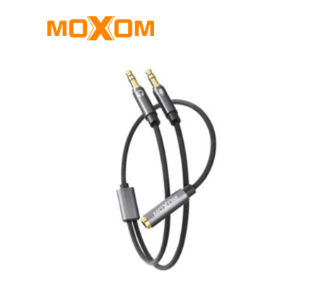 محول الصوت moxom جاك + ميكروفون + 3.5 ملم