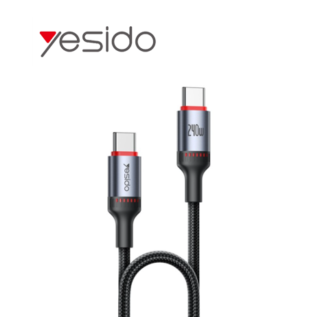 وصلة الشحن السريع yesido نوع C إلى نوع C بطول 2 متر 