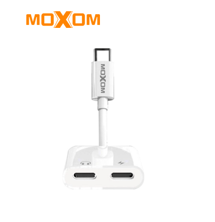 تحويلة moxom من Type-C إلى Type-C + Type-C (شحن وصوت، 3A، 15W)