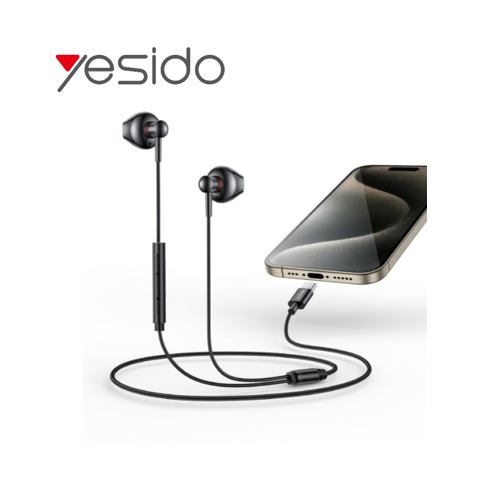  سماعة yesido السلكية داخل الأذن بمدخل Type-C