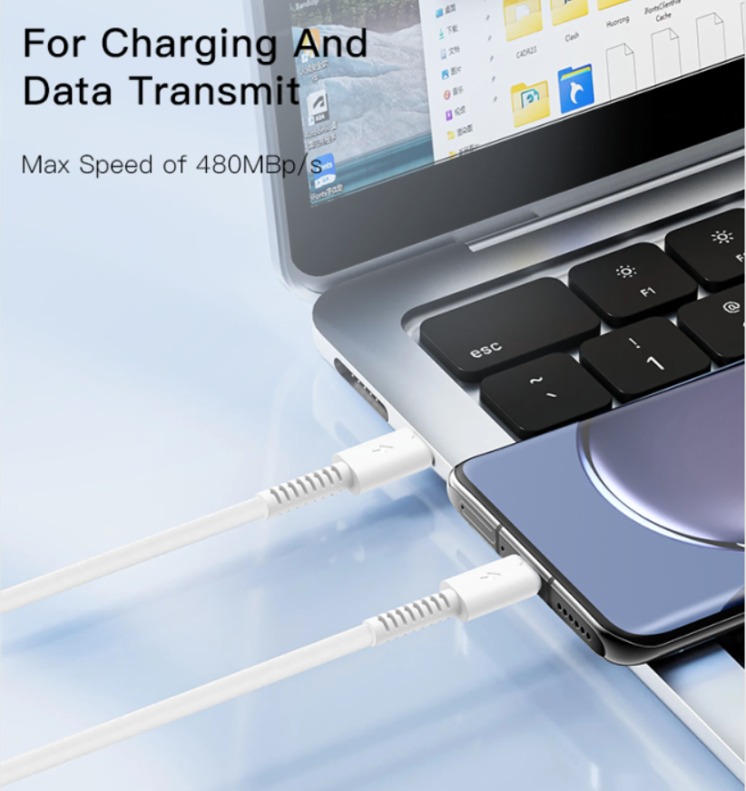 وصلة الشحن السريع yesido — من Type-C إلى Type-C بطول 1 متر - Image 2 + 1