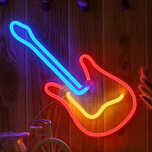 لافتة نيون LED على شكل جيتار - Image 1 + 1
