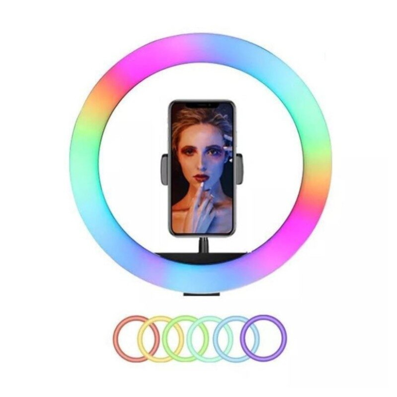 حلقة إضاءة RGB Soft Ring Light MJ-36 – 14″ (36 سم) مع حامل هاتف 