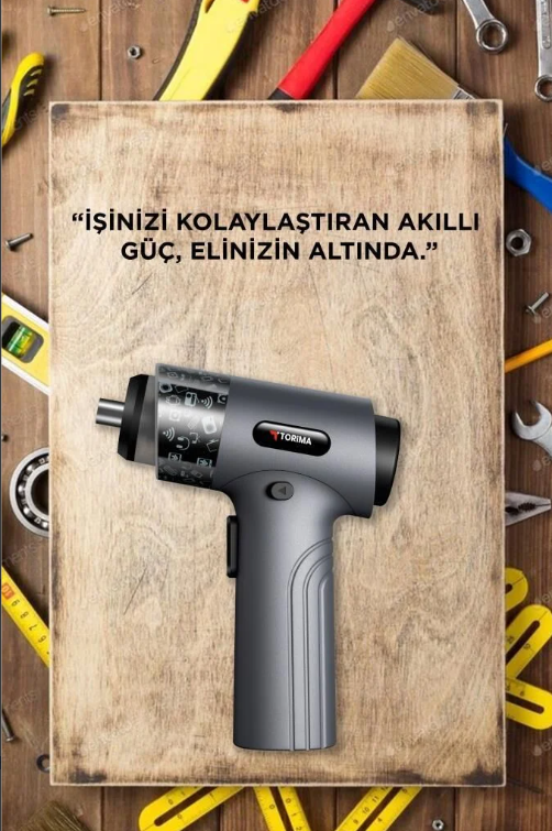 مجموعة مفك torima الكهربائي القابل للشحن – 30 قطعة، ضوء LED، رأس مغناطيسي، شحن Type-C  - Image 1 + 1