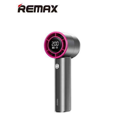 مروحة محمولة عالية السرعة remax بشاشة رقمية وتقنية التبريد شبه الموصلة  تبريد ذكي بتدفق هواء قوي وتصميم أنيق.
