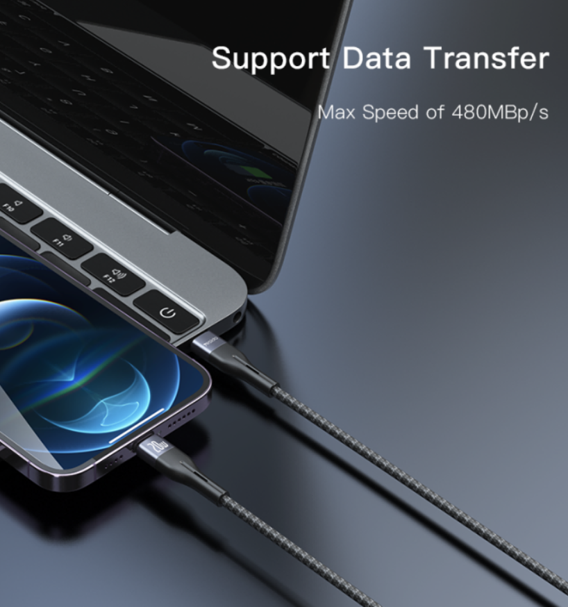 وصلة الشحن السريع yesido — من Type-C إلى Lightning بطول 1.2 متر - Image 2 + 1