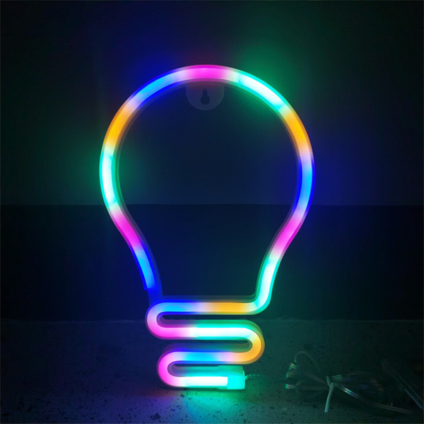 لافتة نيون LED على شكل لمبة 