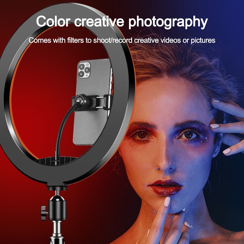 حلقة إضاءة RGB Soft Ring Light MJ-36 – 14″ (36 سم) مع حامل هاتف - Image 2 + 1
