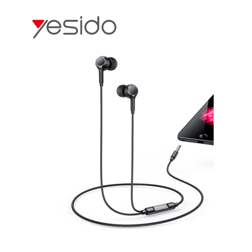 سماعة yesido داخل الأذن – سلكية بمنفذ 3.5 مم 