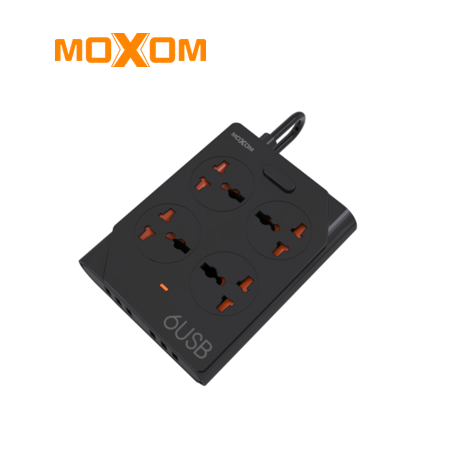 توصيلة كهربائية moxom مع منافذ USB – 6 منافذ 