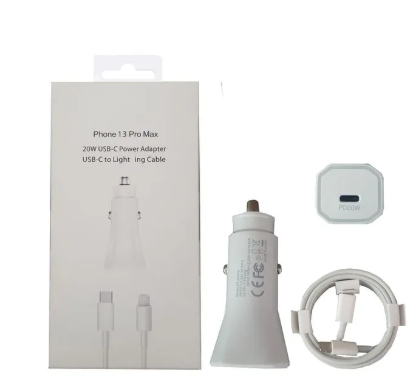 شاحن سيارة USB-C PD بقوة 20 واط مع وصلة USB-C apple - Image 1 + 1