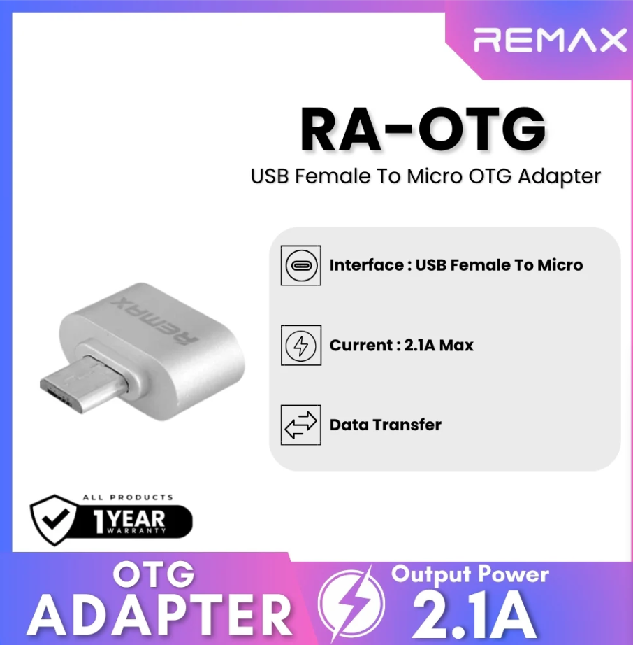 محول remax Micro-USB – وصلة OTG صغيرة الحجم  - Image 1 + 1