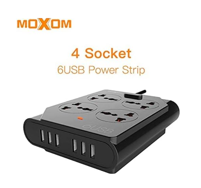 توصيلة كهربائية moxom مع منافذ USB – 6 منافذ - Image 1 + 1