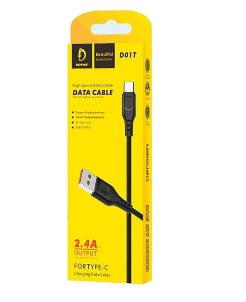 وصلة بيانات denmen شحن سريع 2.4A من USB إلى Type-C - Image 2 + 1