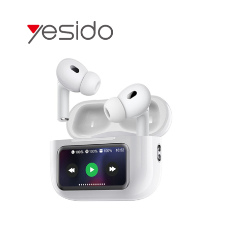  سماعات بلوتوث yesido لاسلكية بشاشة LCD وتقنية إلغاء الضوضاء ANC+ENC
