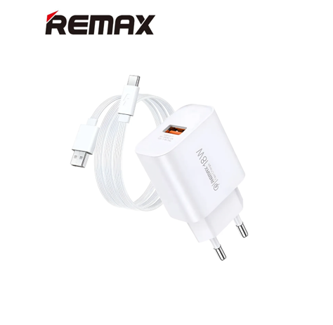 مجموعة الشاحن السريع remax Type-C (18 واط) 