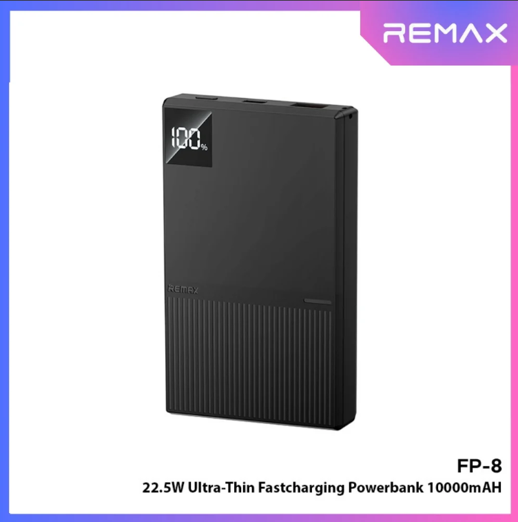 باور بانك remax بسعة 10000 مللي أمبير – فائق النحافة مع شحن سريع (PD 20W + QC 22.5W) - Image 2 + 1