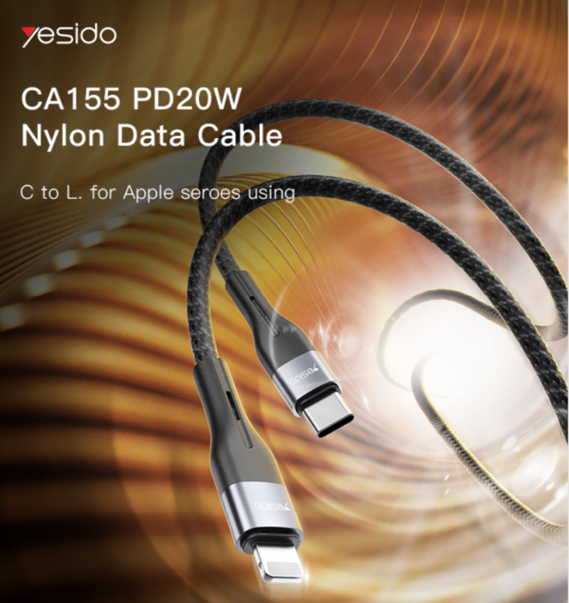 وصلة الشحن السريع yesido — من Type-C إلى Lightning بطول 1.2 متر - Image 1 + 1