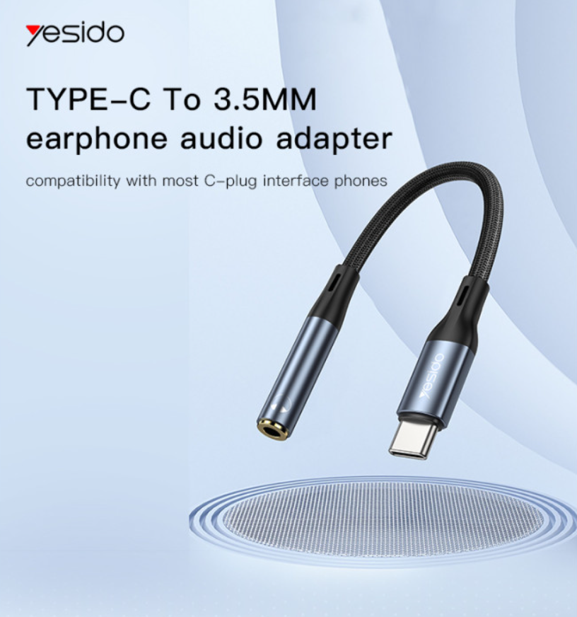 وصلة الصوت yesido من Type-C إلى 3.5mm بطول 15 سم - Image 1 + 1