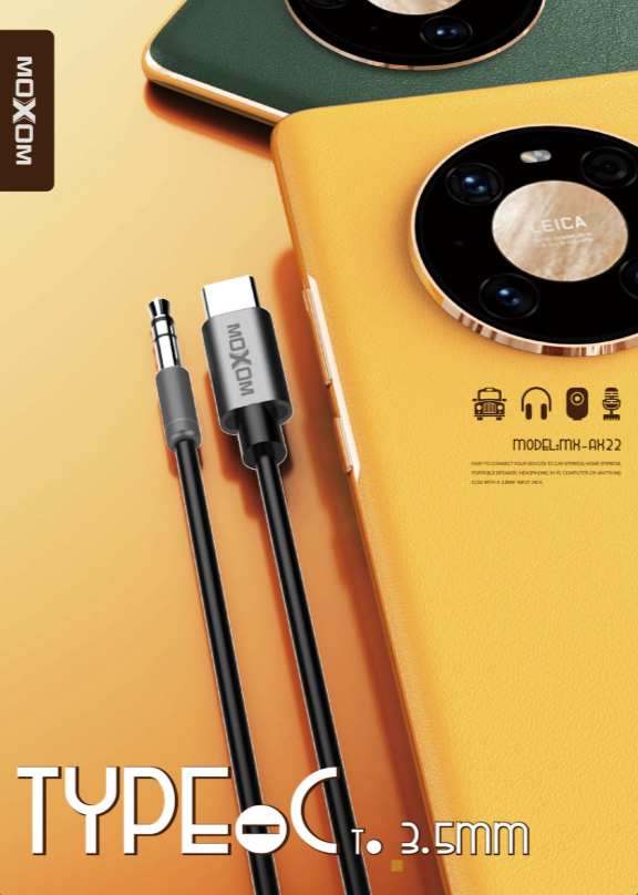 وصلة الصوت moxom من Type-C إلى 3.5 مم AUX - Image 2 + 1