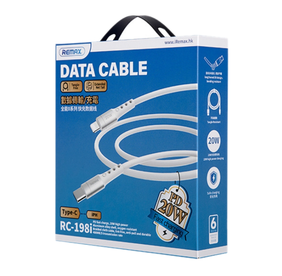 وصلة شحن ونقل بيانات remax Chaining II Series PD 20W من USB-C إلى Lightning (1 متر) - Image 2 + 1