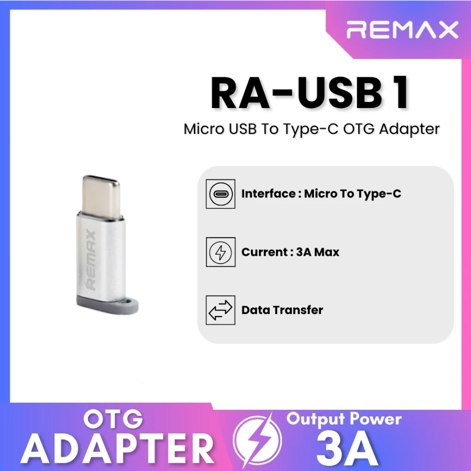 محول remax 1 من Micro USB إلى Type-C  - Image 1 + 1