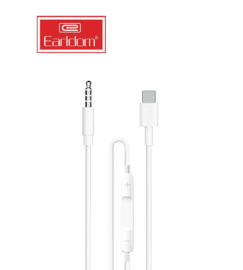 وصلة earldom AUX من Type-C إلى 3.5 مم مع مايك وزر تحكم بالصوت