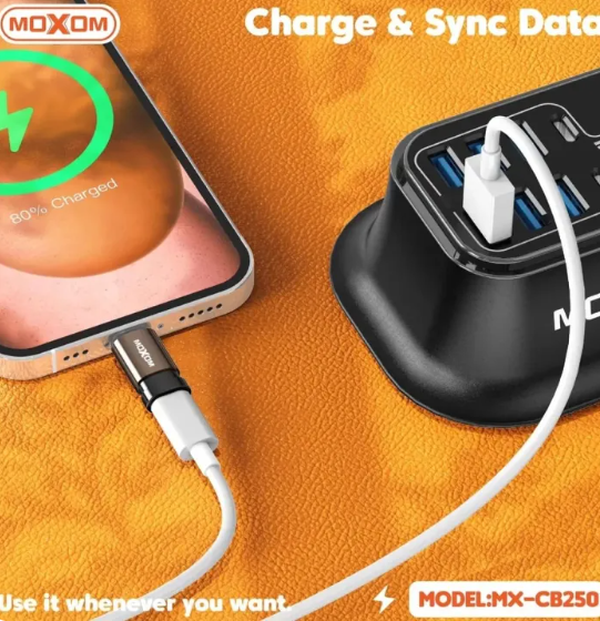 محول moxom  من Lightning إلى Type-C - Image 2 + 1