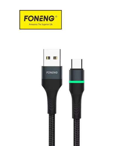 وصلة foneng المضفرة برأس معدني  شحن سريع 66W | بطول 1 متر 