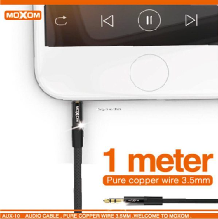 وصلة صوت 3.5 مم moxom عالية الجودة بطول 1 متر - Image 2 + 1