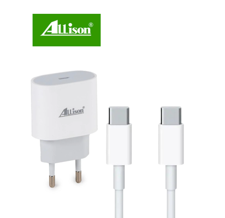 شاحن PD الذكي من allison محول شحن USB-C فائق السرعة بقوة 20 واط