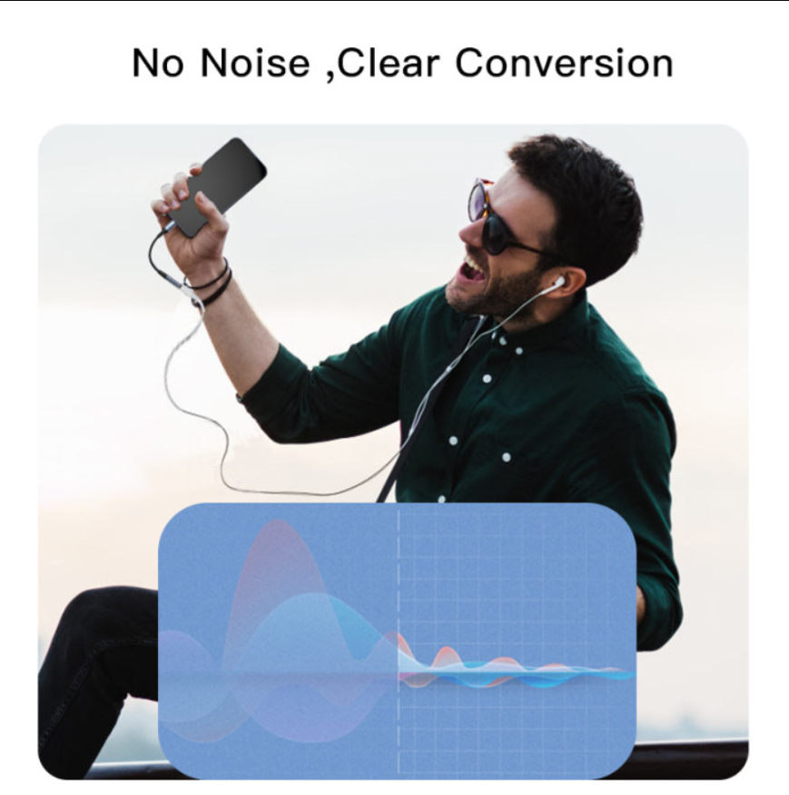 وصلة الصوت yesido من Type-C إلى 3.5mm بطول 15 سم - Image 2 + 1